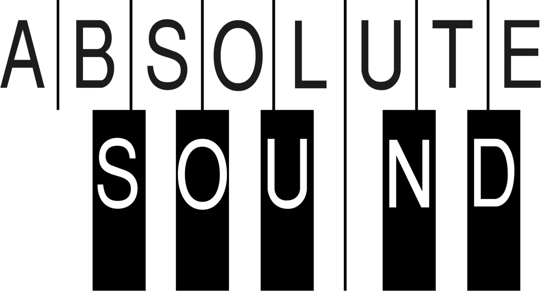 Absolute Sound Logo mit Klaviertasten-Design